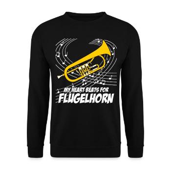 Flügelhorn Horn Flugelhorn - Unisex Pullover - Schwarz - Vorne - Alina (178cm) & Michal (187cm)