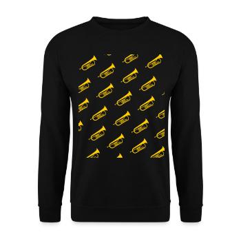 Flugelhorn Orchestra Horn - Unisex Sweatshirt - black - Front - Alina (178cm) & Michal (187cm)