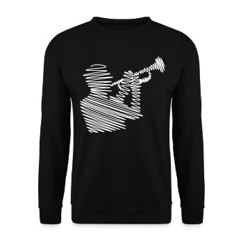 Flugelhorn Orchestra Horn Trumpet - Unisex Sweatshirt - black - Front - Alina (178cm) & Michal (187cm)