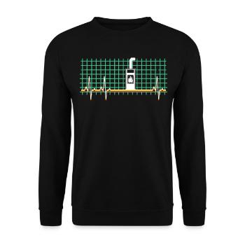 Fireplace ECG Stove Woodburning stove - Unisex Sweatshirt - black - Front - Alina (178cm) & Michal (187cm)
