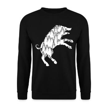 Jägerin Keiler Jagd Wildschwein Jäger - Unisex Pullover - Schwarz - Vorne - Alina (178cm) & Michal (187cm)