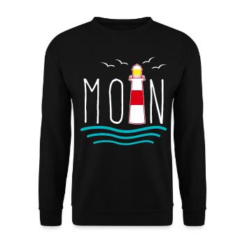 Moin Leuchtturm Norddeutschland - Unisex Pullover - Schwarz - Vorne - Alina (178cm) & Michal (187cm)
