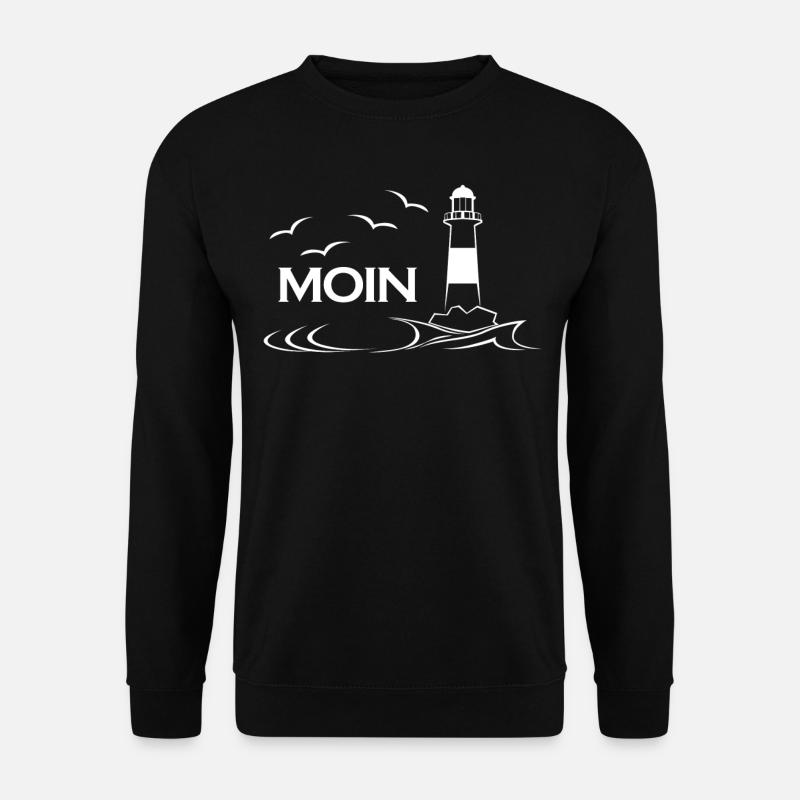 Moin Leuchtturm Nodesee Norddeutsch - Unisex Pullover - Schwarz