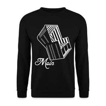 Moin Strandkorb Norddeutschland - Unisex Pullover - Schwarz - Vorne - Alina (178cm) & Michal (187cm)