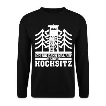 Jägerin Jagd Wald Hochsitz Jäger - Unisex Pullover - Schwarz - Vorne - Alina (178cm) & Michal (187cm)