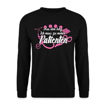 Krankenschwester Krankenpflegerin - Unisex Pullover - Schwarz - Vorne - Alina (178cm) & Michal (187cm)
