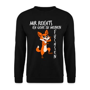 Fuchs Füchse - Unisex Pullover - Schwarz - Vorne - Alina (178cm) & Michal (187cm)