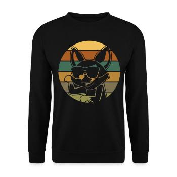 Renard avec lunettes de soleil retro foxes - Sweat-shirt Unisexe - noir - Devant - Alina (178cm) & Michal (187cm)