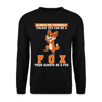 Be a Fox - Unisex Sweatshirt - black - Front - Alina (178cm) & Michal (187cm)
