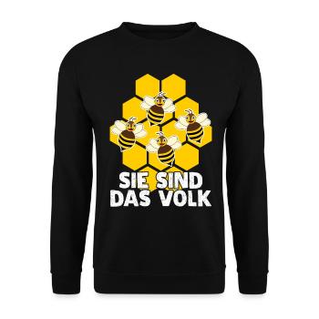 Biene Bienen Honigbienen - Unisex Pullover - Schwarz - Vorne - Alina (178cm) & Michal (187cm)