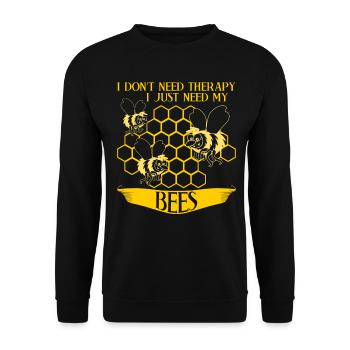 Bee honey bees funny bees - Unisex Sweatshirt - black - Front - Alina (178cm) & Michal (187cm)