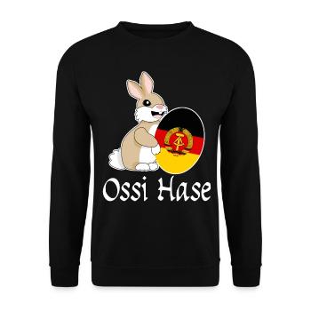 Ossi with Easter egg from East Germany - Unisex Sweatshirt - black - Front - Alina (178cm) & Michal (187cm)