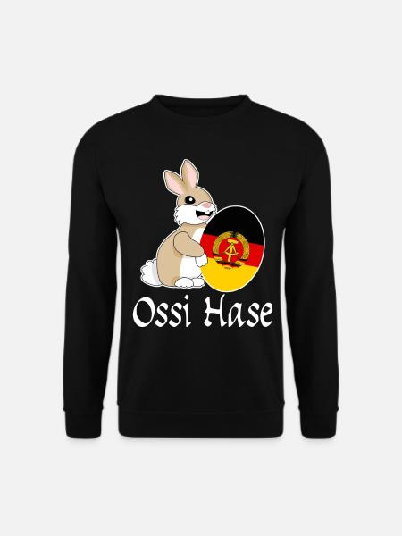 Ossi Hase mit Osterei aus Ostdeutschland - Unisex Pullover - Schwarz