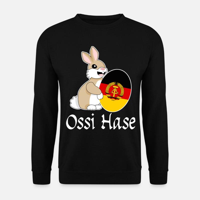 Ossi Hase mit Osterei aus Ostdeutschland - Unisex Pullover - Schwarz
