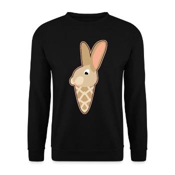 Lapin dans la gaufre de glace - Sweat-shirt Unisexe - noir - Devant - Alina (178cm) & Michal (187cm)