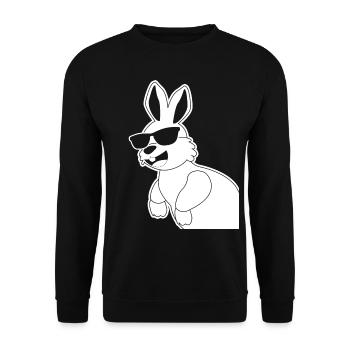 Rabbit with sunglasses Rabbit Rabbit - Unisex Sweatshirt - black - Front - Alina (178cm) & Michal (187cm)
