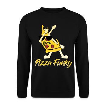 Pizza Funghi or Funky Pizza Baker - Unisex Sweatshirt - black - Front - Alina (178cm) & Michal (187cm)
