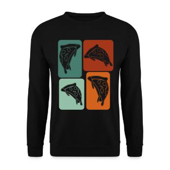 Pizza Pizzaria retro pizza maker - Unisex Sweatshirt - black - Front - Alina (178cm) & Michal (187cm)