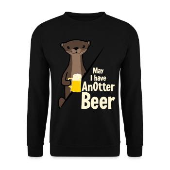 Otter with Anotter Beer - Unisex Sweatshirt - black - Front - Alina (178cm) & Michal (187cm)