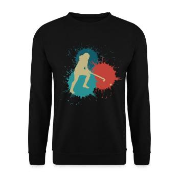 Hockey player Field hockey player - Unisex Sweatshirt - black - Front - Alina (178cm) & Michal (187cm)