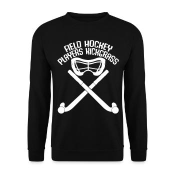 Field hockey Field hockey players - Unisex Sweatshirt - black - Front - Alina (178cm) & Michal (187cm)