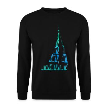 Sailing Sailboat Sailors - Unisex Sweatshirt - black - Front - Alina (178cm) & Michal (187cm)