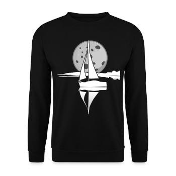 Segeln Segelboot Mond Segler - Unisex Pullover - Schwarz - Vorne - Alina (178cm) & Michal (187cm)
