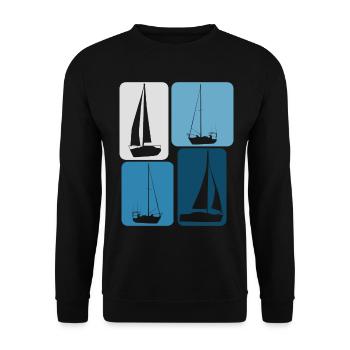 Sailing Boats Sailboat - Unisex Sweatshirt - black - Front - Alina (178cm) & Michal (187cm)