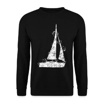 Sailing Sailboat - Unisex Sweatshirt - black - Front - Alina (178cm) & Michal (187cm)