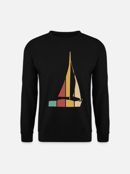 Sailing Sailor Retro Sailboat - Unisex Sweatshirt - black