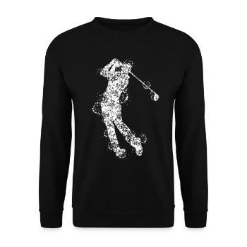 Golf Abschlag Golfspieler Golfer - Unisex Pullover - Schwarz - Vorne - Alina (178cm) & Michal (187cm)