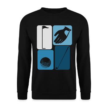 Golf Golf Ball Golf Club Golfer - Unisex Sweatshirt - black - Front - Alina (178cm) & Michal (187cm)