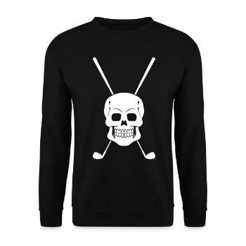 Golf Skull Golf Club Golfer - Unisex Sweatshirt - black - Front - Alina (178cm) & Michal (187cm)