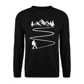 Wander t-shirt wanderer berge - Unisex Pullover - Schwarz - Vorne - Alina (178cm) & Michal (187cm)