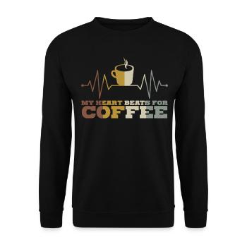 Coffee Drinkers Coffee Lovers - Unisex Sweatshirt - black - Front - Alina (178cm) & Michal (187cm)
