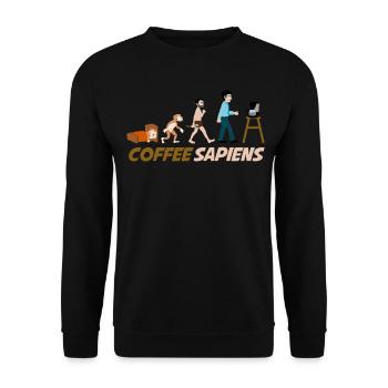 Coffee Coffee Sapiens Coffee Drinker - Unisex Sweatshirt - black - Front - Alina (178cm) & Michal (187cm)