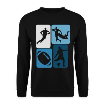 Rugby retro rugby ballon - Sweat-shirt Unisexe - noir - Devant - Alina (178cm) & Michal (187cm)