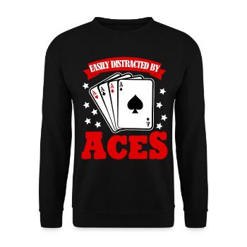 Poker Poker Cartes Joueurs de poker - Sweat-shirt Unisexe - noir - Devant - Alina (178cm) & Michal (187cm)