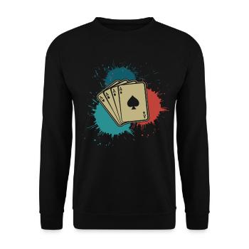 Poker Poker Cards Retro Poker Player - Sweat-shirt Unisexe - noir - Devant - Alina (178cm) & Michal (187cm)