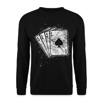 Poker Poker Cartes Joueurs de poker - Sweat-shirt Unisexe - noir - Devant - Alina (178cm) & Michal (187cm)
