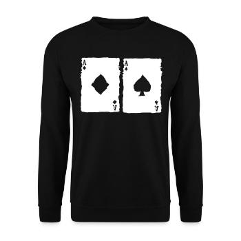 Poker Poker Cartes Joueurs de poker - Sweat-shirt Unisexe - noir - Devant - Alina (178cm) & Michal (187cm)