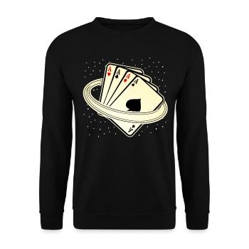 Poker Poker Cartes Joueurs de poker - Sweat-shirt Unisexe - noir - Devant - Alina (178cm) & Michal (187cm)