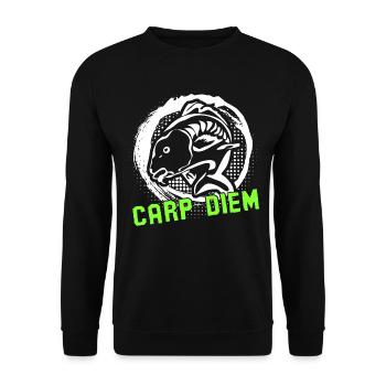 Pêcheur Carpe Diem Carpe Pêcheur - Sweat-shirt Unisexe - noir - Devant - Alina (178cm) & Michal (187cm)