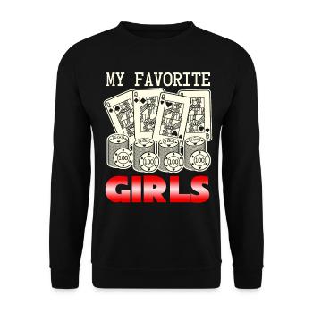 Poker Cartes de Poker Femmes Joueurs de Poker - Sweat-shirt Unisexe - noir - Devant - Alina (178cm) & Michal (187cm)