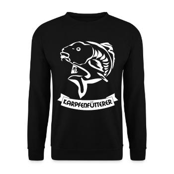 Carp angler fisherman - Unisex Sweatshirt - black - Front - Alina (178cm) & Michal (187cm)