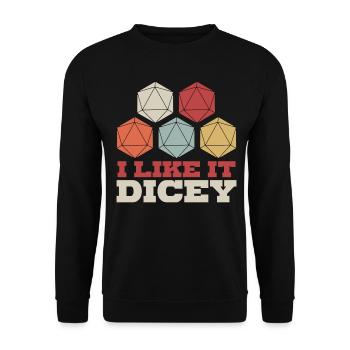 RPG D20 Würfel Tabletop Rollenspiel - Unisex Pullover - Schwarz - Vorne - Alina (178cm) & Michal (187cm)