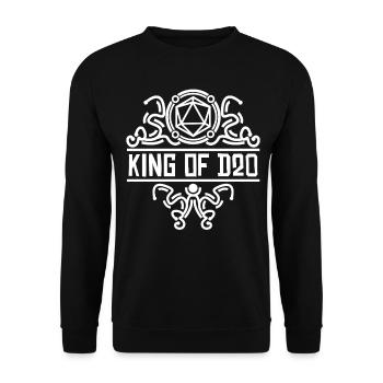 Tabletop RPG D20 Würfel Rollenspiel - Unisex Pullover - Schwarz - Vorne - Alina (178cm) & Michal (187cm)