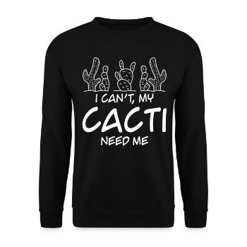 Cactus Garden Cacti - Unisex Sweatshirt - black - Front - Alina (178cm) & Michal (187cm)