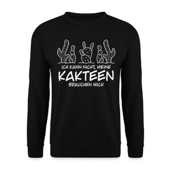 Kaktus Gärtner Kakteen - Unisex Pullover - Schwarz - Vorne - Alina (178cm) & Michal (187cm)