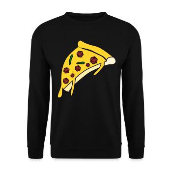 RPG D20 Würfel Pizza Tabletop - Unisex Pullover - Schwarz - Vorne - Alina (178cm) & Michal (187cm)